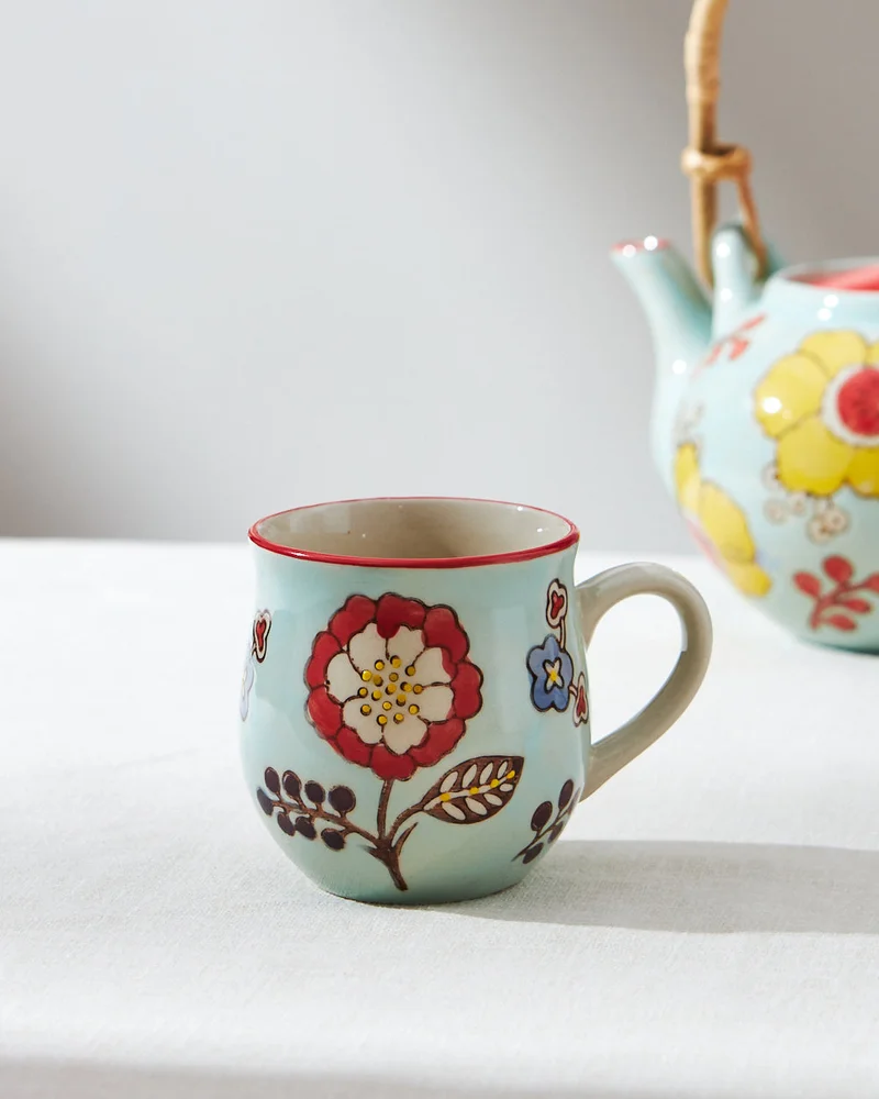 Chumbak Threads & Needles Mini Mug – Teal